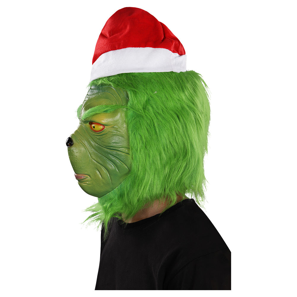 Película Máscara de látex casco Grinch Juego de roles sombrero de Navidad accesorios de Halloween fiesta cosplay decoración