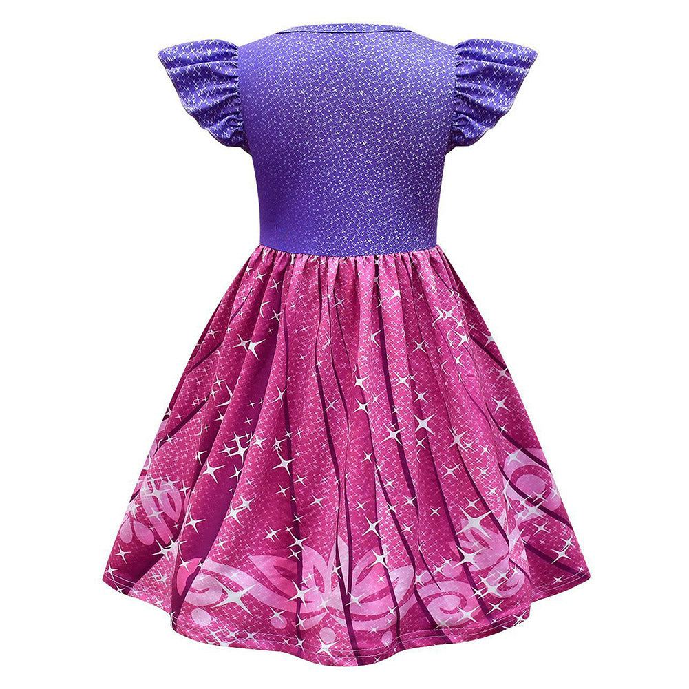 Anime La Princesa Rapunzel Niños Verano Cosplay Navidad Disfraz Traje Vestido