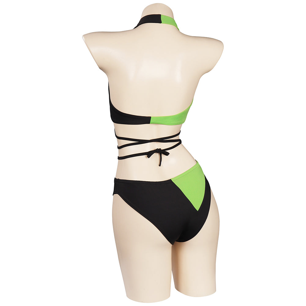 Anime Kim Possible Shego Cosplay Fiesta Disfraz Traje de Baño Bikini Disfraz Kim Possible