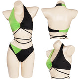 Anime Kim Possible Shego Cosplay Fiesta Disfraz Traje de Baño Bikini Disfraz Kim Possible