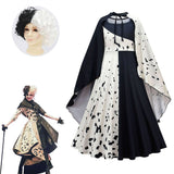 Película Cruella Pijama con Peluca Niños Cosplay Disfraz Halloween conjunto vestido Carnaval Traje Per.