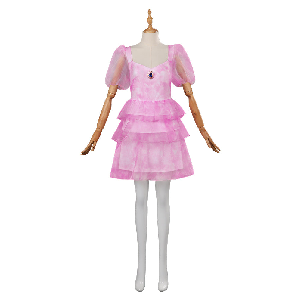 Juego The Super Mario Bros Movie Princess Peach  Cosplay Disfraz Adulto VestidoTraje De Carnaval Halloween Fiesta