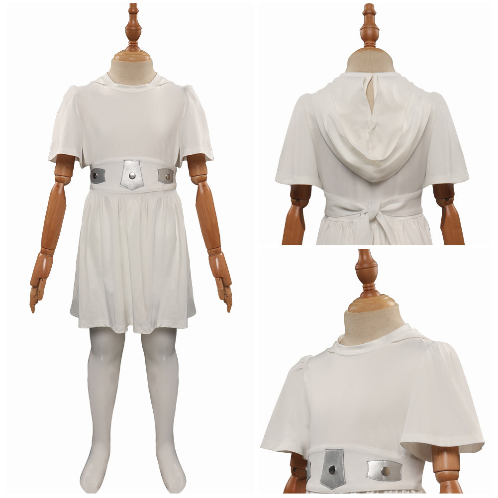 Película Star Wars Leia Cosplay Disfraz Niños Vestido Traje De Carnaval Halloween Fiesta DISFRAZDEDIADEBRUJAS.ES®