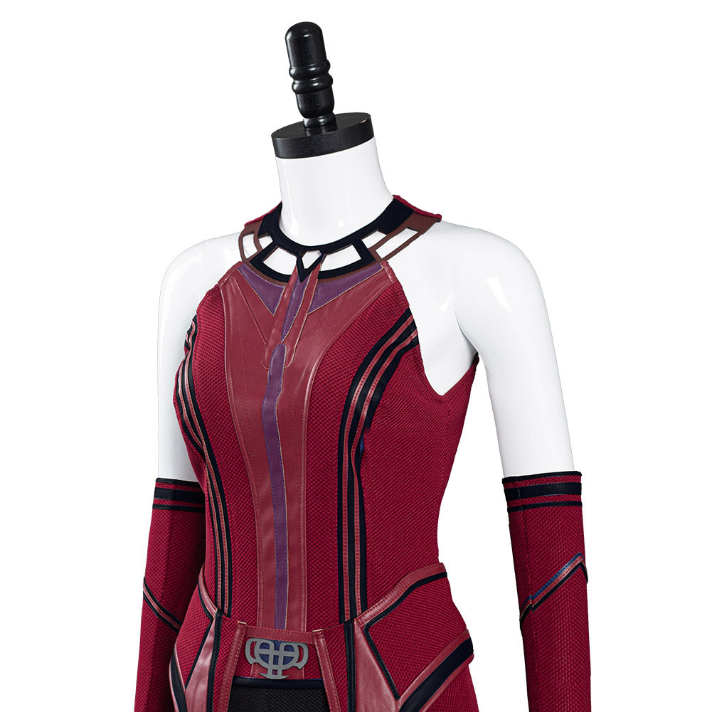 Series de Televisión Wandavision Scarlet Witch Cosplay Disfraz Halloween Fiesta Carnaval Traje