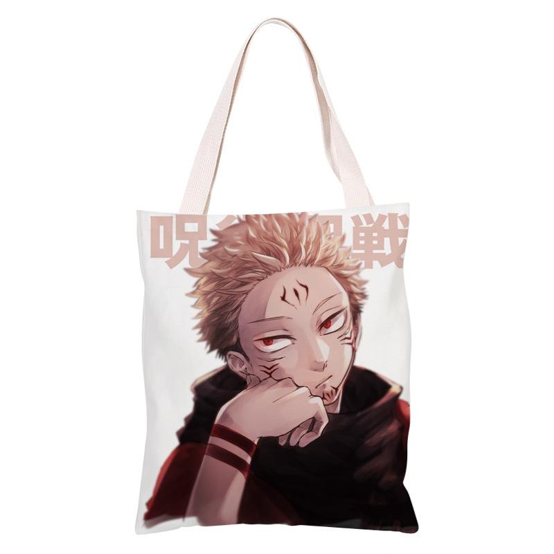 Anime Jujutsu Kaisen Guerra de Hechiceros Ryomen Sukuna Bolsa de Arpillera de Viaje de Compras Reutilizable Plegable
