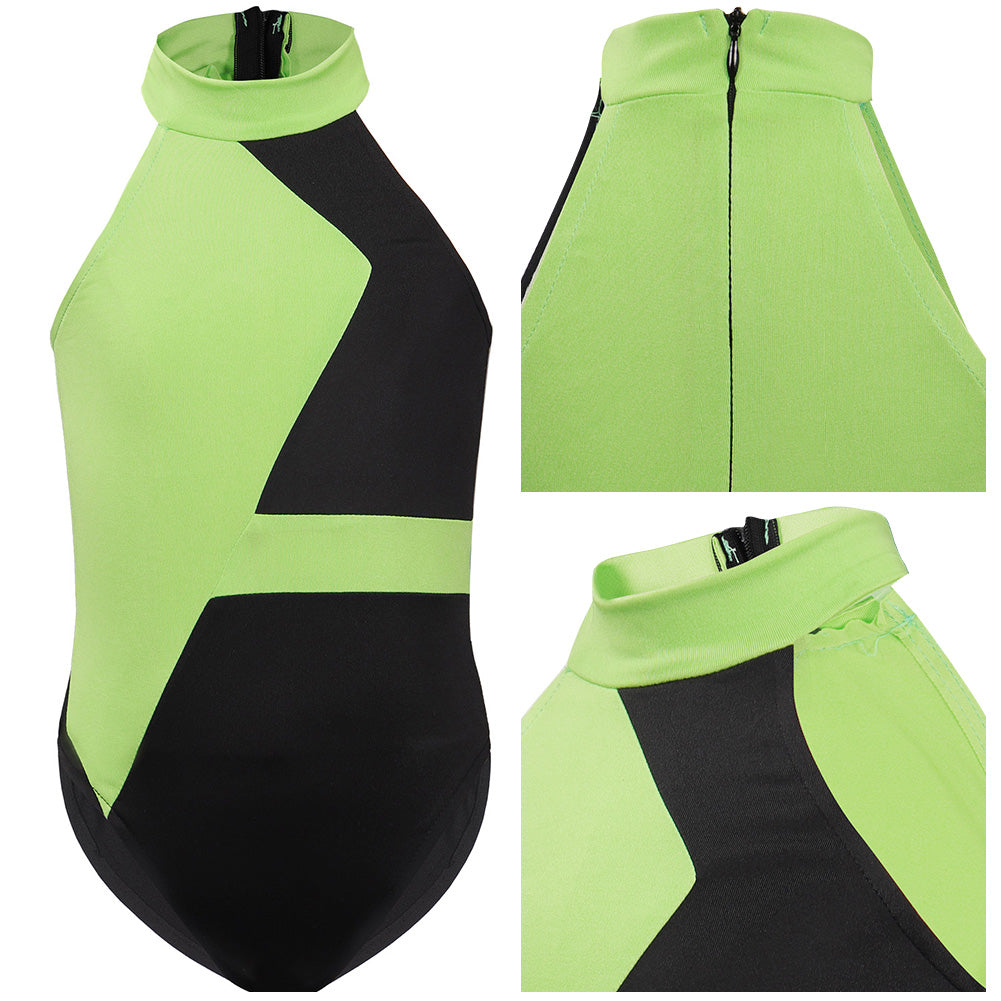 Anime Kim Possible Shego Niños Cosplay Fiesta Disfraz Traje de Baño Creación Secundaria-DISFRAZDEDIADEBRUJAS.ES®