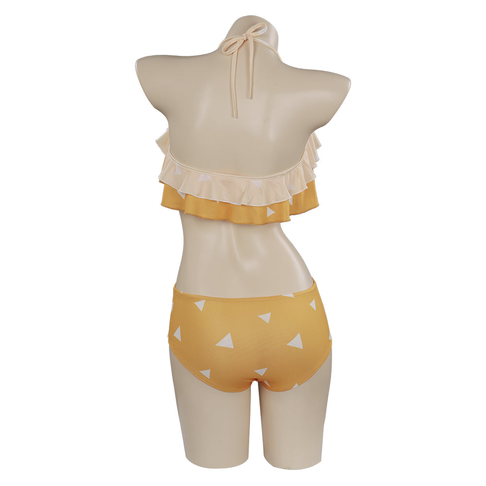 Anime Demon Slayer Agatsuma Zenitsu Bañador De Mujer Adulto Cosplay Trajes De Disfraces De Halloween Carnaval Fiesta