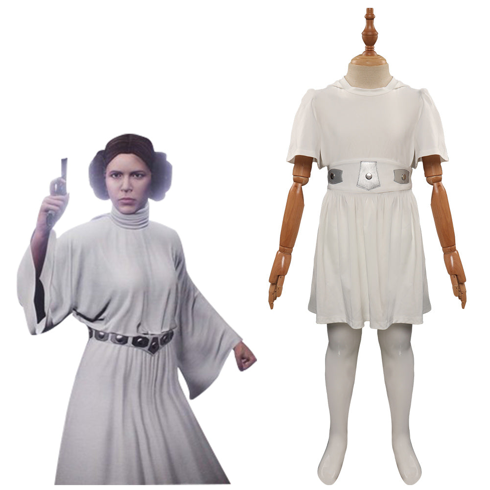 Película Star Wars Leia Cosplay Disfraz Niños Vestido Traje De Carnaval Halloween Fiesta DISFRAZDEDIADEBRUJAS.ES®