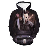Película Halloween Sudadera Cosplay Fiesta Carnaval 3D Impreso