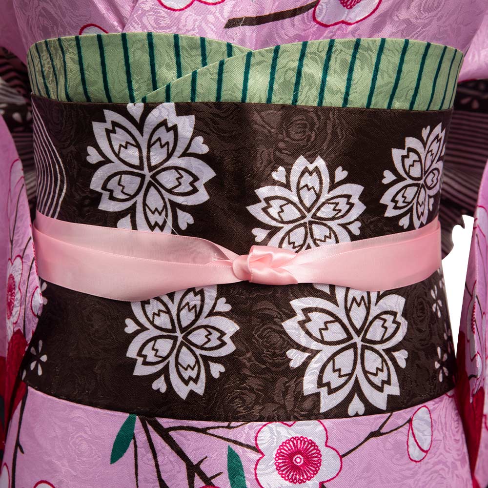 Anime Demon Slayer Kanroji Mitsuri Cosplay Disfraz Adulto Kimono Traje De Carnaval Halloween Fiesta