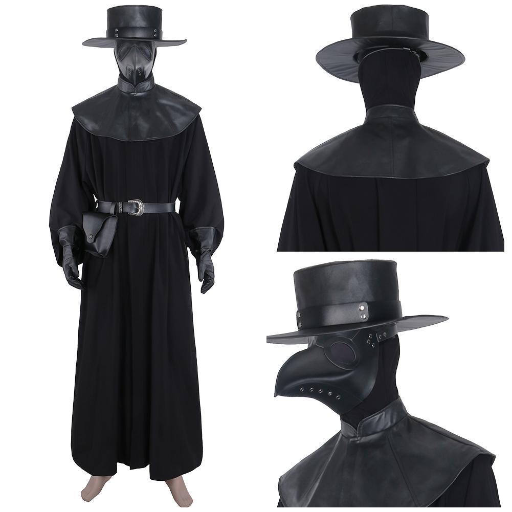 Anime Plague Doctor Steampunk Medieval Traje de uniforme para adultos carnaval Halloween Cosplay Disfraz
