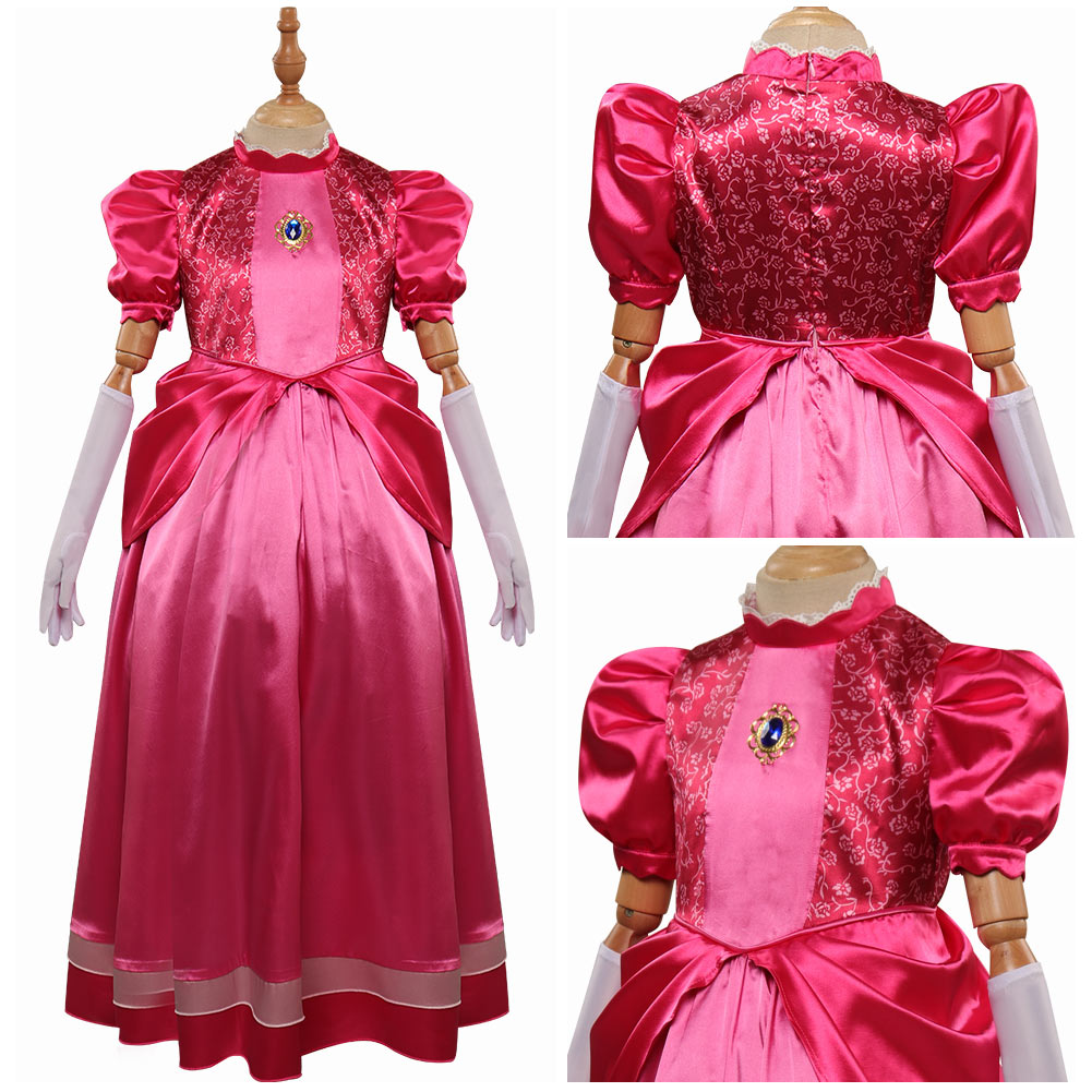 The Super Mario Bros. Movie Peach Cosplay Disfraz Niños Vestido Trajes Halloween Carnaval Fiesta Disfraz Traje