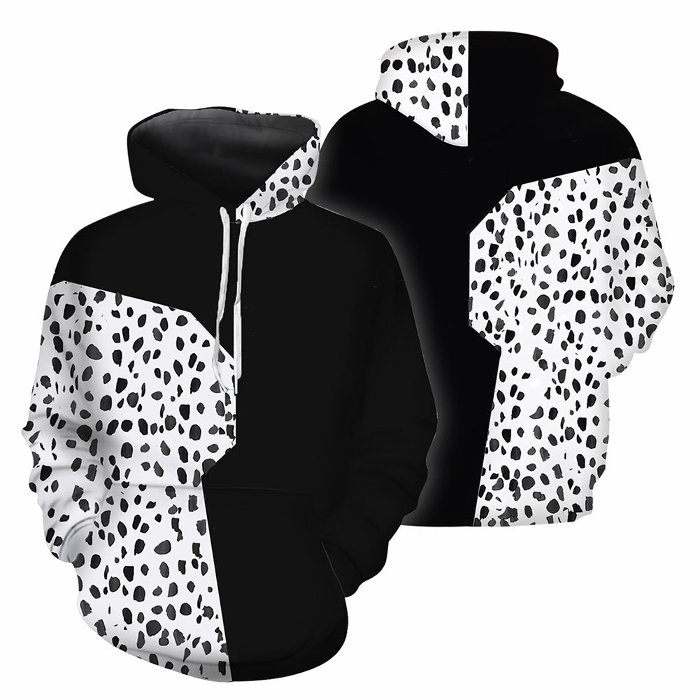 Película Cruella Sudadera 3D Impreso Cosplay Disfraz Halloween Carnaval Traje