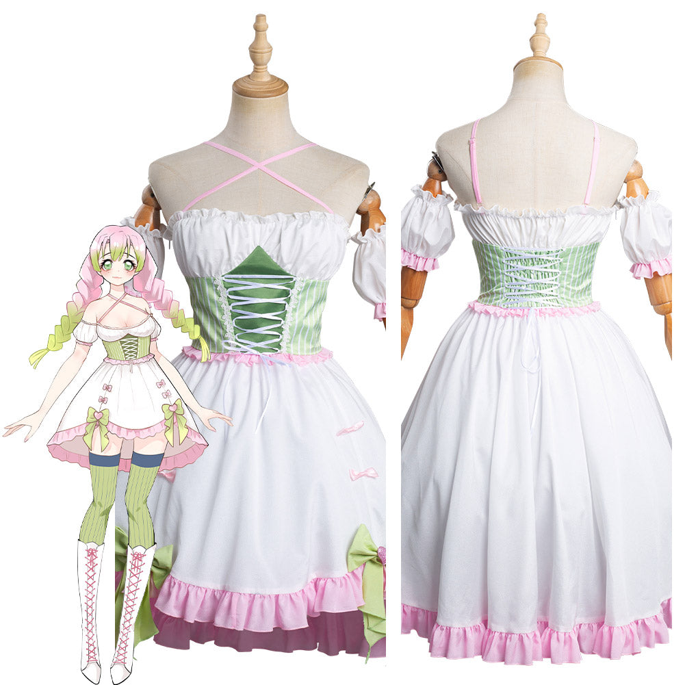 Anime Demon Slayer Kanroji Mitsuri Cosplay Lolita Halloween Falda Carnaval Traje-DISFRAZDEDIADEBRUJAS.ES®