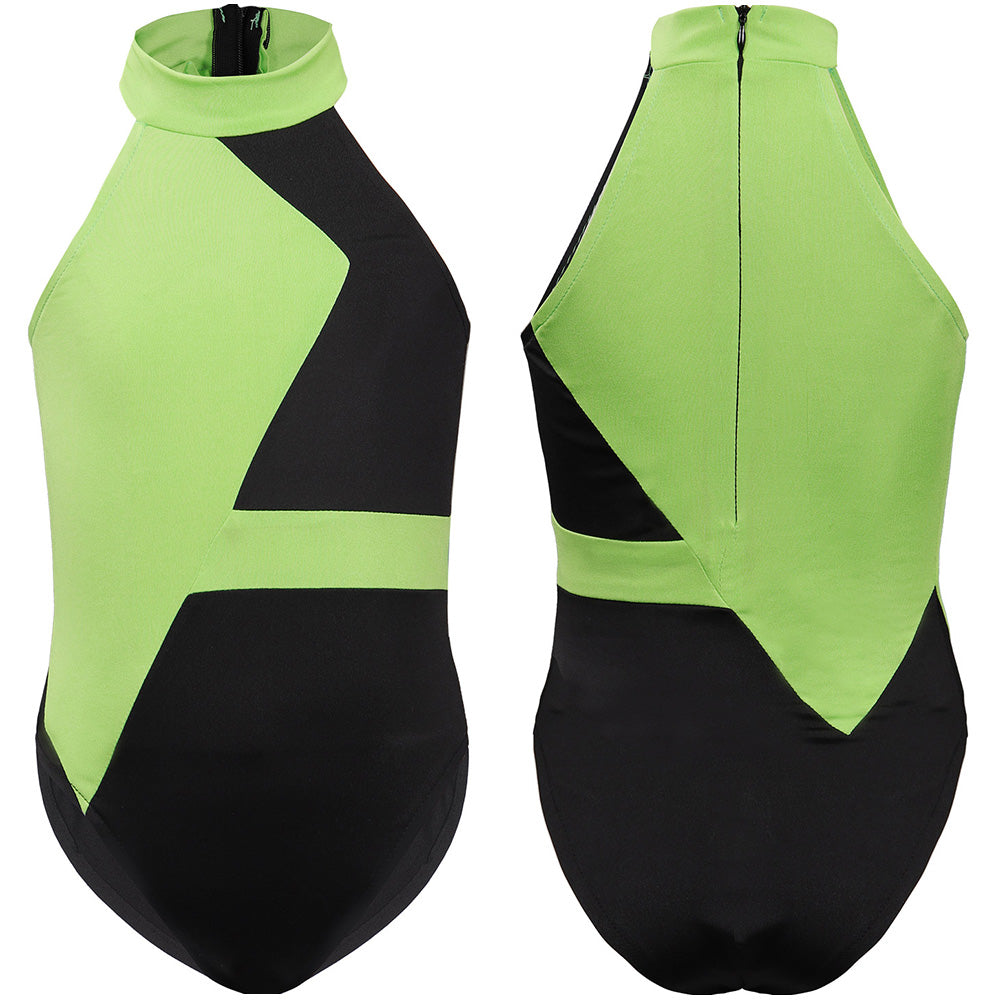 Anime Kim Possible Shego Niños Cosplay Fiesta Disfraz Traje de Baño Creación Secundaria-DISFRAZDEDIADEBRUJAS.ES®