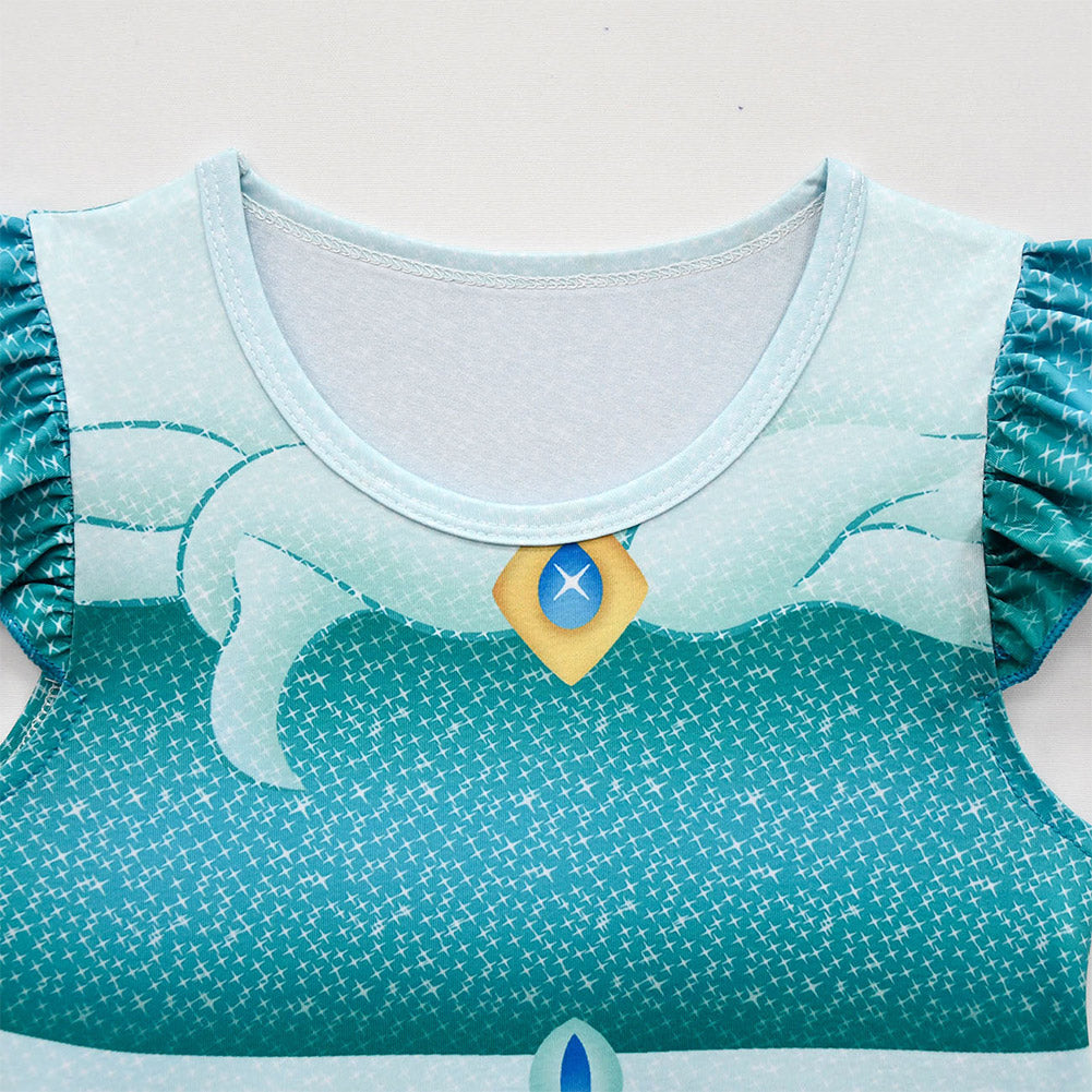 Anime La Princesa Jasmine Niños Cosplay Navidad Disfraz Traje Vestido