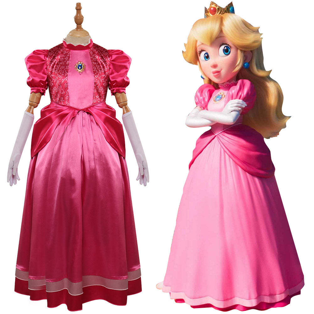 The Super Mario Bros. Movie Peach Cosplay Disfraz Niños Vestido Trajes Halloween Carnaval Fiesta Disfraz Traje