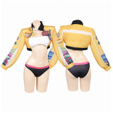 Disfraz sexy amarillo Rumi para mujer, ideal para Halloween, carnaval o fiestas.