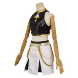 Top negro sin tirantes Zoey Cosplay para mujer adulta traje de carnaval y Halloween