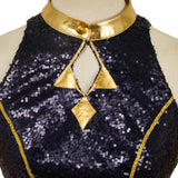 Top negro sin tirantes Zoey Cosplay para mujer adulta traje de carnaval y Halloween