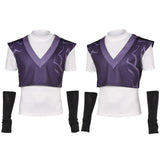 Traje de carnaval de Halloween Mystery Saja negro y morado