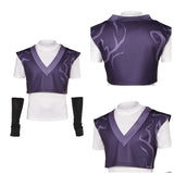 Traje de carnaval de Halloween Mystery Saja negro y morado