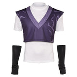 Traje de carnaval de Halloween Mystery Saja negro y morado