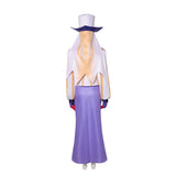 Traje de carnaval para hombre adulto Hazbin Hotel Sir Pentious con top amarillo y blanco y falda morada para Halloween