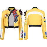 Traje de cosplay amarillo Rumi para mujer adulta traje para fiesta de Halloween y carnaval