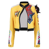 Traje de cosplay amarillo Rumi para mujer adulta traje para fiesta de Halloween y carnaval