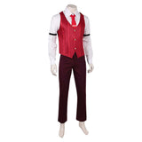 Traje de cosplay de Alastor Red del Hotel Hazbin para hombre adulto traje para fiesta de carnaval y Halloween