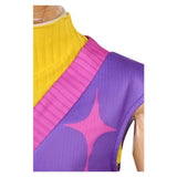 Traje de cosplay Mystery amarillo y morado para fiesta de Halloween y carnaval