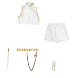 Traje de cosplay para niños Rumi Chaleco blanco Traje de carnaval para Halloween