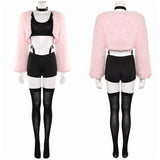Traje de cosplay rosa Angel Dust de Hazbin Hotel para mujer adulta traje para fiesta de Halloween y carnaval.