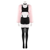 Traje de cosplay rosa Angel Dust de Hazbin Hotel para mujer adulta traje para fiesta de Halloween y carnaval.