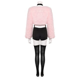Traje de cosplay rosa Angel Dust de Hazbin Hotel para mujer adulta traje para fiesta de Halloween y carnaval.