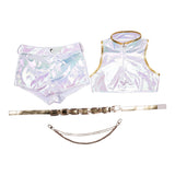 Traje de cosplay Rumi con top corto blanco para niños, hombres y mujeres Traje de Halloween y carnaval