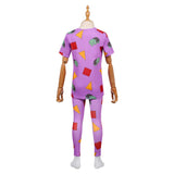 Traje de cosplay Zoey Purple pijama traje para Halloween y carnaval