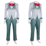 Traje gris y verde de Vox de Hazbin Hotel para cosplay para hombre adulto para Halloween carnaval o fiesta