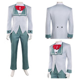 Traje gris y verde de Vox de Hazbin Hotel para cosplay para hombre adulto para Halloween carnaval o fiesta