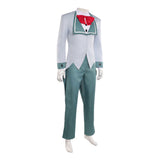 Traje gris y verde de Vox de Hazbin Hotel para cosplay para hombre adulto para Halloween carnaval o fiesta
