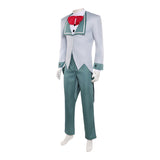 Traje gris y verde de Vox de Hazbin Hotel para cosplay para hombre adulto para Halloween carnaval o fiesta