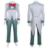 Traje gris y verde de Vox de Hazbin Hotel para cosplay para hombre adulto para Halloween carnaval o fiesta