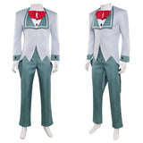 Traje gris y verde de Vox de Hazbin Hotel para cosplay para hombre adulto para Halloween carnaval o fiesta