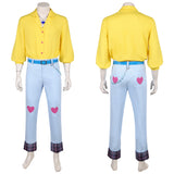 Traje romántico amarillo para hombre adulto disfraz de cosplay traje de carnaval para Halloween