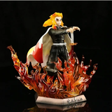 Anime Demon slayer Kimetsu no Yaiba Kyojuro Rengoku juquete Accesorio Modelo de estatuilla de figura de acción llamas