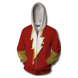 Shazam! Cosplay Chaqueta Sudadera con Capucha Impresa 3D Hombres Mujeres Casual Sudadera De Calle