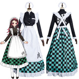 Anime Demon Slayer Kamado Tanjirou Mucama Cosplay Navidad Disfraz Vestido Carnaval Traje-DISFRAZDEDIADEBRUJAS.ES®