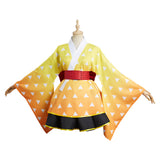 Anime Demon Slayer Agatsuma Zenitsu Lolita Kimono Cosplay Navidad Disfraz Traje Vestido Falda Carnaval