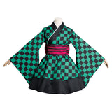 Anime Demon Slayer Kamado Tanjirou Kimono Lolita Vestido Cosplay Disfraz Navidad Carnaval Fiesta Traje